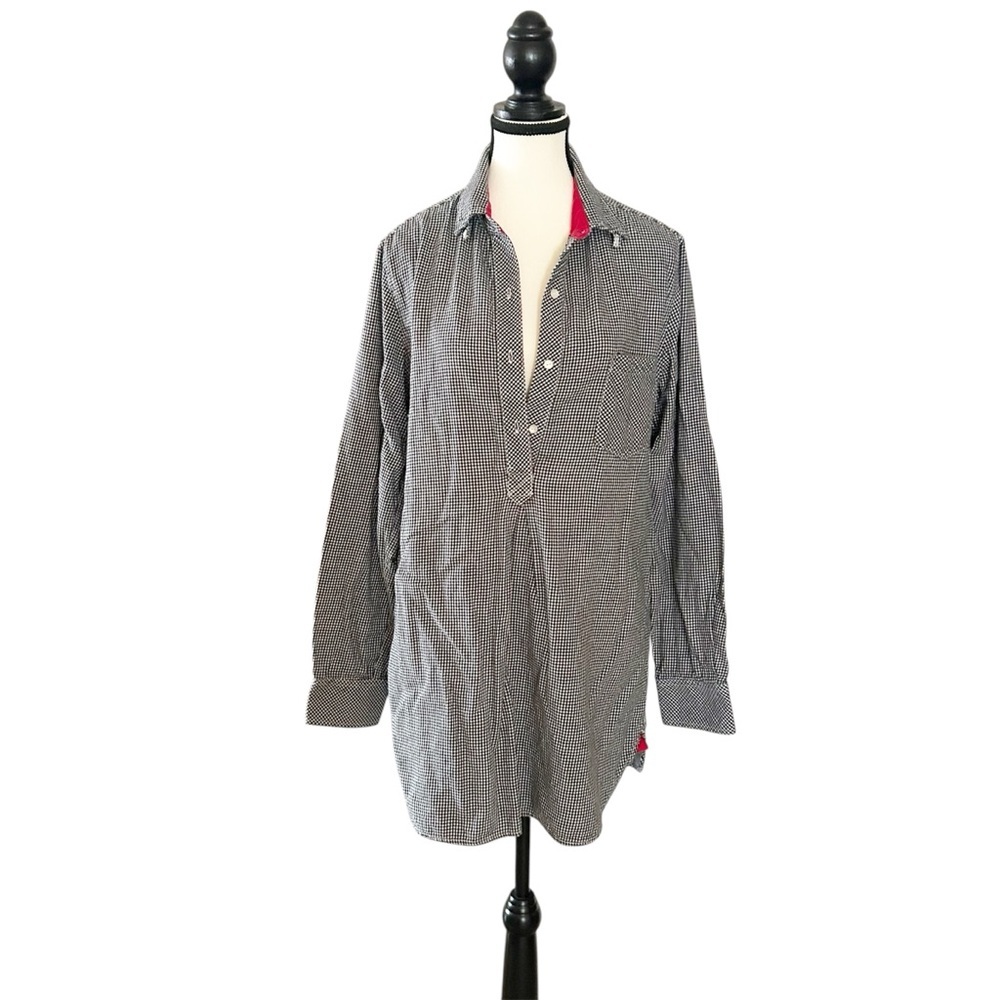 Victoria's Secret Boy Fit Collard Pull On Long Plaid Sleepwear Shirt Mudium